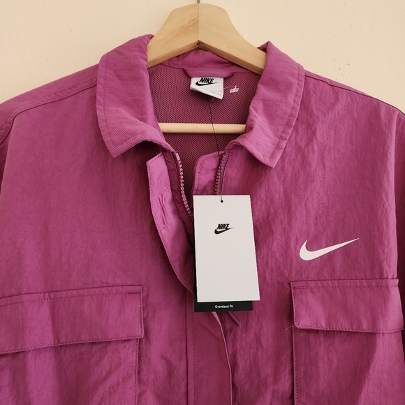 NWT Nike Purple Pink Oversize Jacket Windbreaker XL - Picture 9 of 14